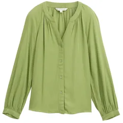 TOM TAILOR Damen Bluse mit Raffungen, grün, Meliert, Gr. 38