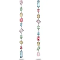 Swarovski Paar Ohrhänger Swarovski Gema Ohrringe 5600979 Asymmetrisch, Mehrfarbig, Rhodiniert (kein Set, 2-tlg., inkl. edelm Schmucketui) blau|braun|grün|rosa|silberfarben