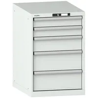 Lista Schubladenschrank Stahlblech 564x725x850mm lichtgrau 5 Schubladen abschließbar