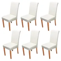 Mendler 6er-Set Esszimmerstuhl Stuhl Küchenstuhl Novara II, Leder creme,