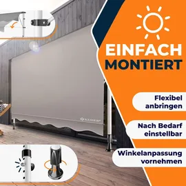 Kesser Klemmmarkise mit Handkurbel 400 cm grau