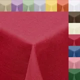 Textil Tischdecke Leinen-Optik 160x220cm oval mit Fleck-Schutz Bordeaux *abwaschbar* Farbe wählbar