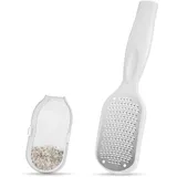 flintronic Hornhauthobel Hornhautraspel Fuß, Hornhauthobel Hornhautentferner Edelstahl, Manuelle Pediküre Hornhautfeile, Sanft & Schnell, Leicht zu Reinigen (Weiß)