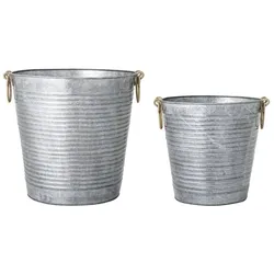 Bloomingville Blumentopf Jolle 2er Set, Ø50 x H50 / Ø40 x H40cm, grau