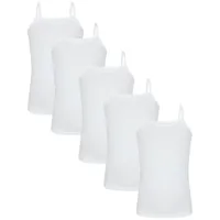 TupTam Mädchen Unterhemd Spaghettiträger Top 5er Pack weiß 146-152