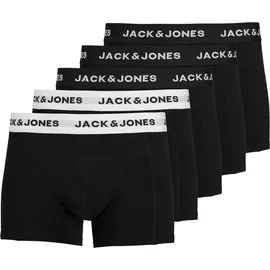 JACK & JONES Boxershorts Solid schwarz / weiß L 5er Pack