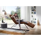 W.Schillig Relaxliege daily dreams Leder/Polyester 75 x 91 x 170 cm Braun mit Kissen