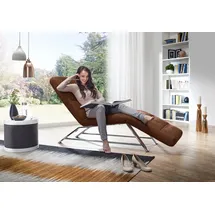 W.Schillig Relaxliege daily dreams Leder/Polyester 75 x 91 x 170 cm Braun mit Kissen