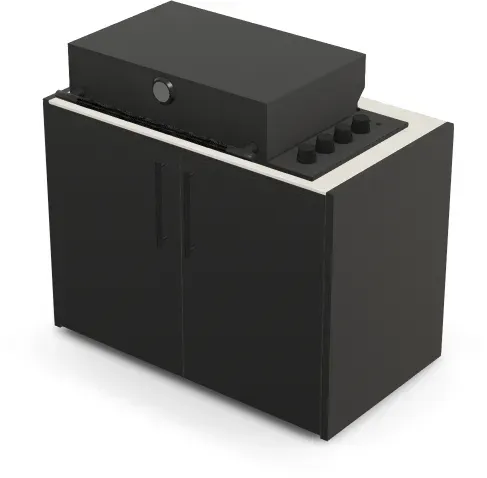 Brabura Box-Q 4-Brenner schwarz | Neuestes Edelstahlmodell - Iron Frost / Anthrazit / Matt schwarzer Griff