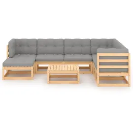 vidaXL Garten-Lounge-Set 8-tlg. grau