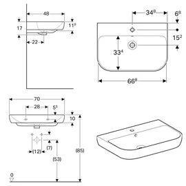 Geberit Smyle Waschtisch 70 x 48 cm 500248011