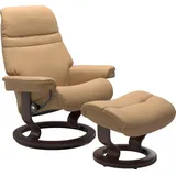 Stressless Stressless® Relaxsessel »Sunrise«, (Set, Relaxsessel mit Hocker), mit Classic Base, Größe M, Gestell Wenge beige