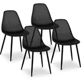 FROMM & STARCK Stuhl 4er Set Lehnstuhl Stahlbeine bis 150 kg - Sitzfläche 52 x 46,5 cm - schwarz