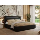 mks möbel Polsterbett GOLD 5 CLASSIC 180/200 - Schwarz Kunstleder - Multipocket-Matratze