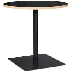 Kadima Design Esstisch, Rund, Ø 80 cm, Holz & Metall, Ideal für Gastronomie, Schwarz