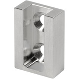 Gedotec Schrank-Rohrlager Edelstahl Kleiderstangen-Halterung - NANO | Schrankrohrhalter für eckige Schrankstange | Edelstahl matt gebürstet | 1 Stück - Kleiderstangen Befestigung für Wand-Montage
