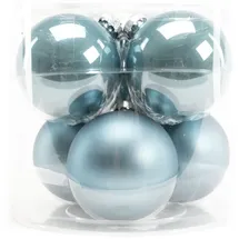Trendline Weihnachtskugeln aus Glas Ø 80 mm dämmerungsblau 6 Stück