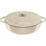 Tefal Lov Gusseisen Kochtopf Bräter rund 28cm beige