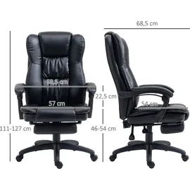 Vinsetto Bürostuhl Kunstleder Schwarz