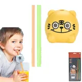 Trinkhalme, die Überraschungsgeräusche erzeugen, wiederverwendbare Partyzubehör mit Tiermotiven, niedliche Musik-Trinkhalme, 9 Soundeffekte, Trinkwasser-Strohhalm für Kinder, Geburtstagsgeschenk
