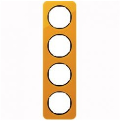 Abdeckrahmen R.1, 4-fach (orange transparent / schwarz glänzend)