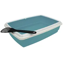 les tendances Katzentoilette mit Rand und Schaufel 54 cm Blau/Mehrfarbig