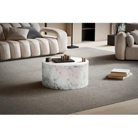Wohnling Couchtisch MONOBLOC Weiß Marmor Optik 60 cm - weiß