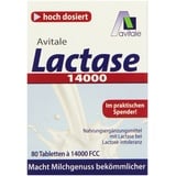 Avitale Lactase 14000 FCC, 80 Tabletten im Spender, 1er Pack (1 x 30 g)