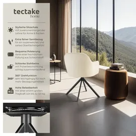 Tectake tectake® Samt-Drehstuhl, Lona mit dicker Polsterung pro Stück