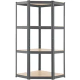 Juskys Eckregal Metall 160 x 75 x 40-75 cm Grau