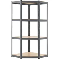 Juskys Eckregal Metall 160 x 75 x 40-75 cm Grau