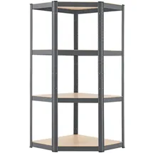 Juskys Eckregal Metall 160 x 75 x 40-75 cm Grau