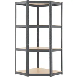 Juskys Eckregal Metall 160 x 75 x 40-75 cm Grau
