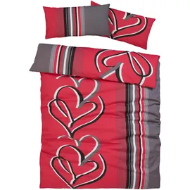 MY HOME Area Linon rot/grau 135 x 200 + 40 x 80 cm