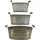 Frank Flechtwaren Metall-Wanne mit Holzgriffen, 3er Set