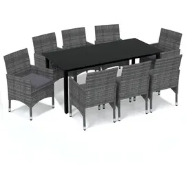 vidaXL Garten-Essgruppe 9-tlg. Grau