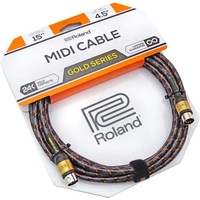 Roland Gold-Serie Premium-MIDI-Kabel, Länge: 4,5m MIDI-Kabel Gold Serie, Audio Kabel