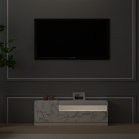 TV Lowboard links Weiß mit LED Wohnwand TV Schrank Wohnzimmer Unterschrank 9505