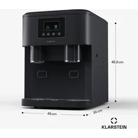 Klarstein Eiswürfelmaschine für Zuhause Camping Gastro, Schnelle Mini-Eiswürfelmaschine Klein, Profi Eismaschine für Crushed Eis, Große & Kleine Eiswürfel,
