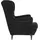 vidaXL Ohrensessel mit Hocker Samt 64 x 96 x 90 cm Schwarz