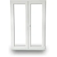 JeCo Kunststofftür Balkontür Stulptür - 2-Flügelig 2-Fach-Verglasung 60mm Bautiefe - BxH: 1800x2000mm Dreh Links - Dreh-Kipp Rechts