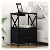 vidaXL Nachtschrank 40 x 31 x 60 cm Schwarz Eichen-Optik
