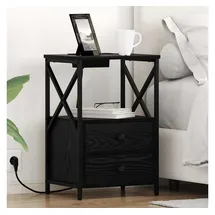 vidaXL Nachtschrank 40 x 31 x 60 cm Schwarz Eichen-Optik