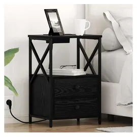 vidaXL Nachtschrank 40 x 31 x 60 cm Schwarz Eichen-Optik