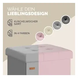 CASARIA CASARIA® Sitzhocker mit Stauraum Samt Grau