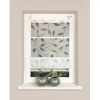 HOME WOHNIDEEN 91515 Magnetrollo RANA Ausbrenner Bambus, Ranken-Motiv, Fensterhaken,