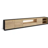 SKRAUT HOME Lowboard 310x50 cm Eiche Schwarz Holzwerkstoff