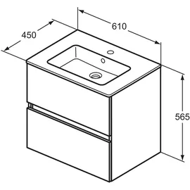 Ideal Standard Eurovit Plus Möbelwaschtisch 61 x 45 x 56,5 cm (R0572Y9)