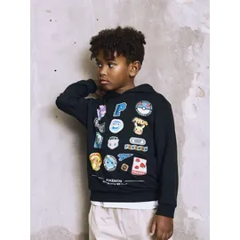 NAME IT Sweatshirt NAME IT "NKMJIMM POKEMON NREG SWE WH UNB NOOS SKY", Jungen, Gr. 116, schwarz, Sweatware, Obermaterial: 60% Baumwolle, 40% Polyester, bedruckt, regular fit normal, Rundhals, Rippbündchen, Sweatshirts Sweatshirt