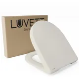 LUVETT WC-Sitz D140 Softclose Absenkautomatik, Duroplast, Geberit Renova Icon, D-Form (2 Montagevarianten von oben), mit Original SoftClose® Absenkautomatik, Duroplast, WrapOver weiß
